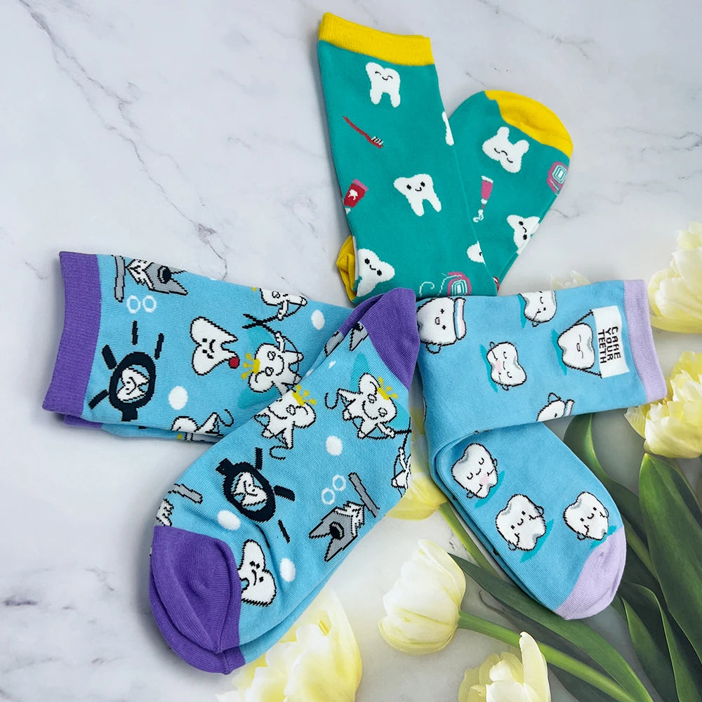 Dental Tooth Socks - Professional Novelty Socks for Dentists & Dental Teams