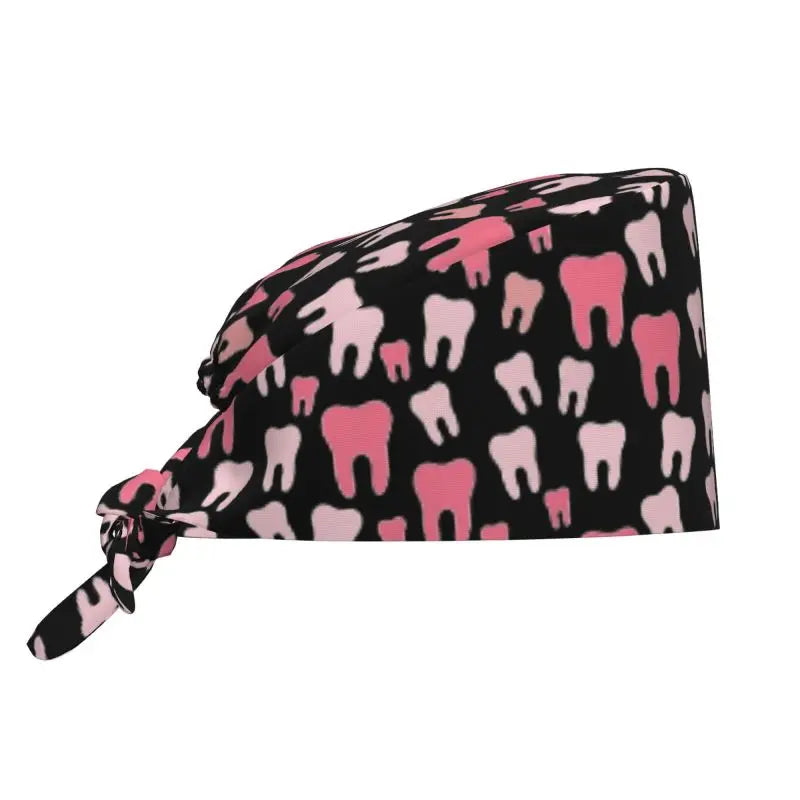 Tooth Print Scrub Cap - Adjustable Surgical Hat for Dental Professionals