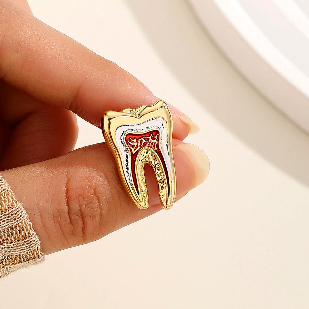 Tooth Anatomy Enamel Pin - Medical Dental Brooch for Professionals