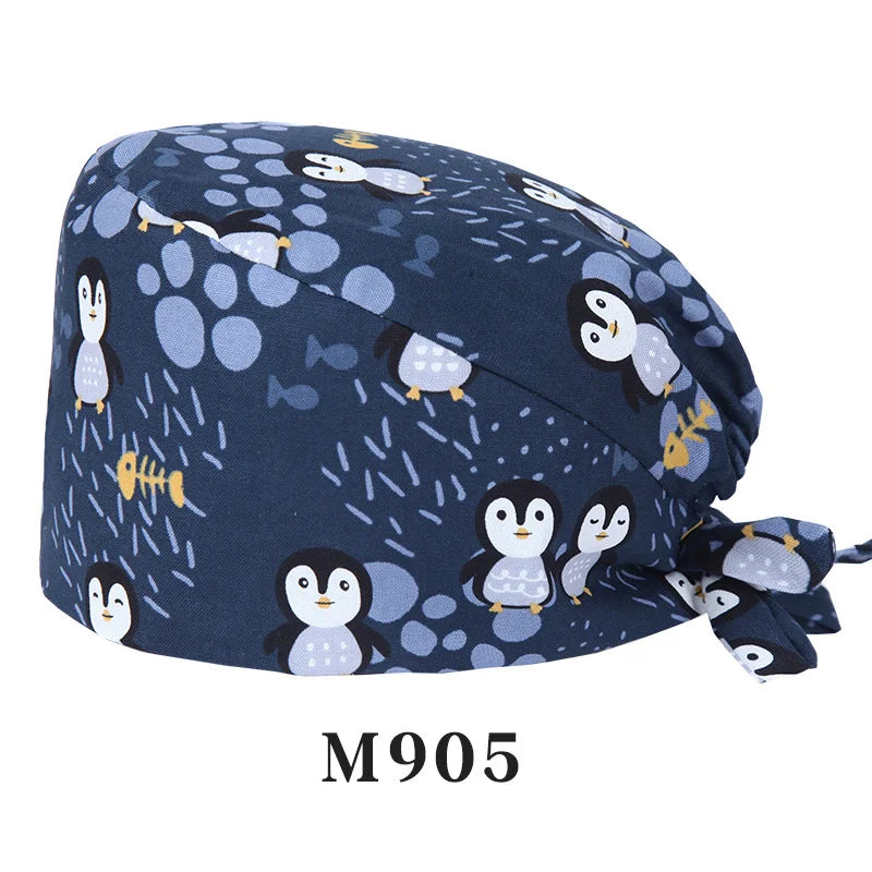 Tooth Fairy Scrub Caps for Man Woman Long Hair Adjustable Skullcap Beauty Salon Vet Working Hats with Bottons M981