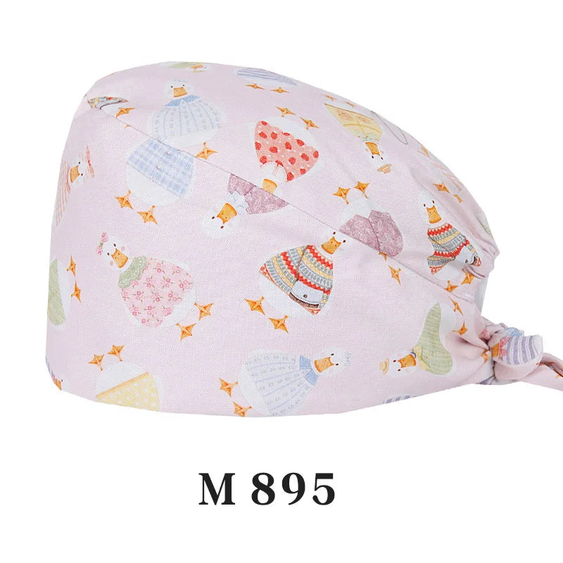 Tooth Fairy Scrub Caps for Man Woman Long Hair Adjustable Skullcap Beauty Salon Vet Working Hats with Bottons M981