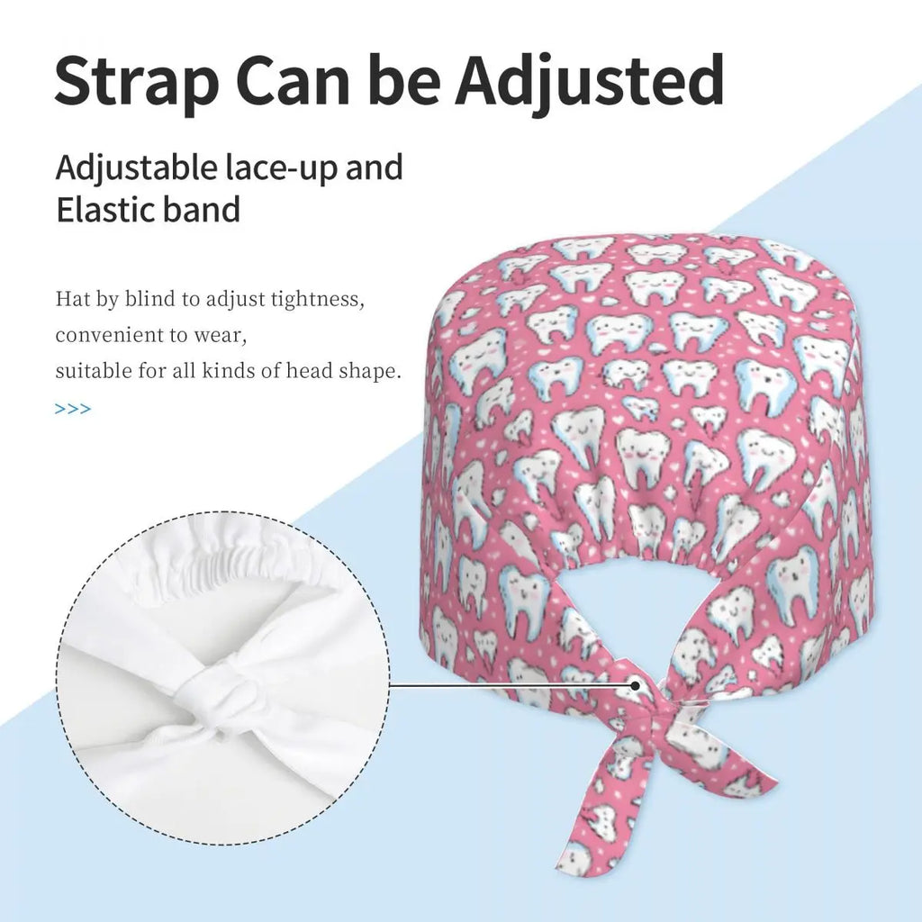 Dental Surgical Hat - Tooth Print Scrub Cap for the Dental Team