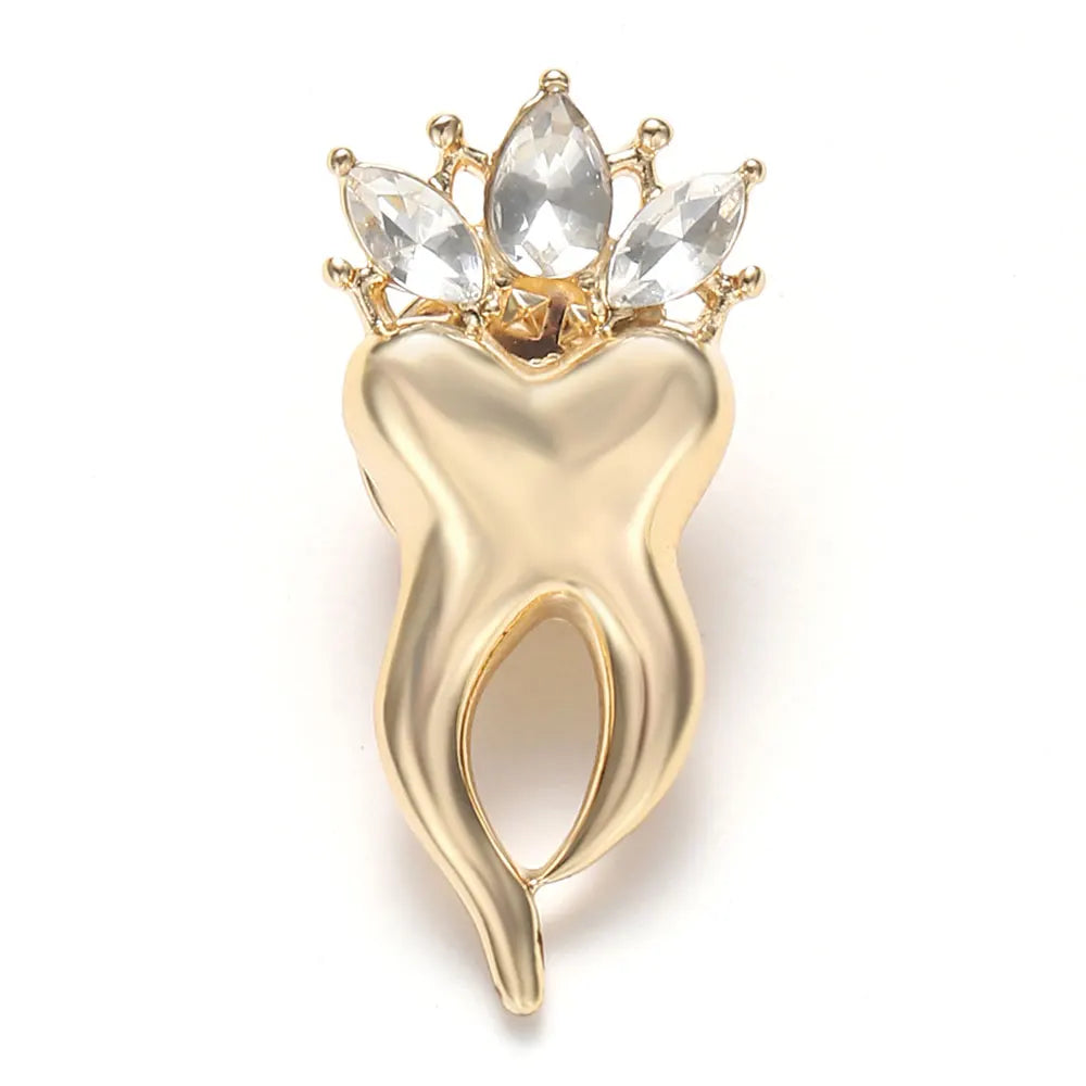 Smile Dental Tooth Toothbrush Mirror Pin - Creative Stomatology Brooch Gift