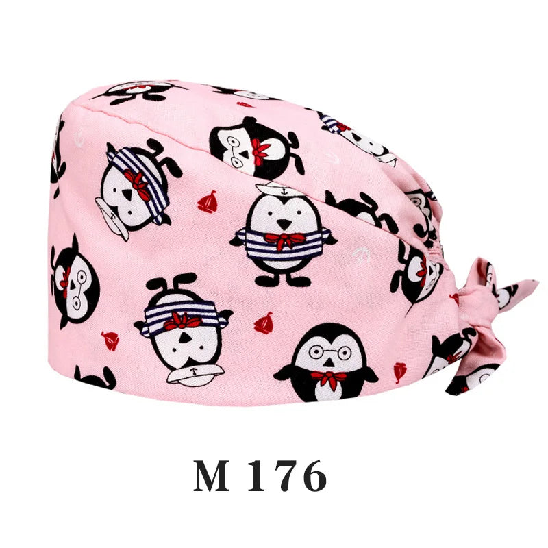 Tooth Fairy Scrub Caps for Man Woman Long Hair Adjustable Skullcap Beauty Salon Vet Working Hats with Bottons M981