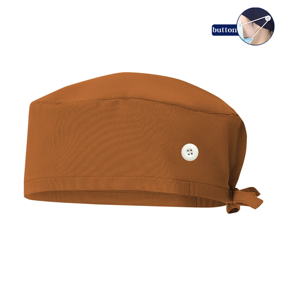 Solid Color Surgeons Hat Medical Cap Nursing Scrub Hats Hospital Clinic Scrub Caps Stretch Chef Sanitary Dental Working Caps