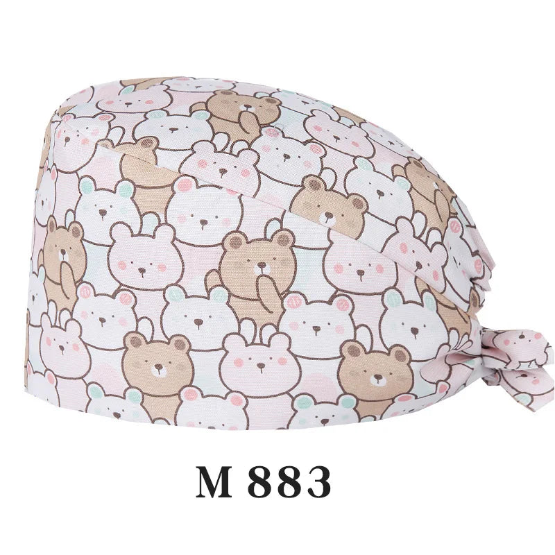 Tooth Fairy Scrub Caps for Man Woman Long Hair Adjustable Skullcap Beauty Salon Vet Working Hats with Bottons M981